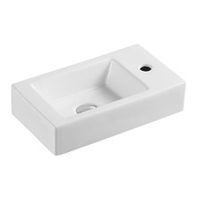 Nueva 450mm Rectangular Ceramic Wall-Hung Basin with Right Tap Hole